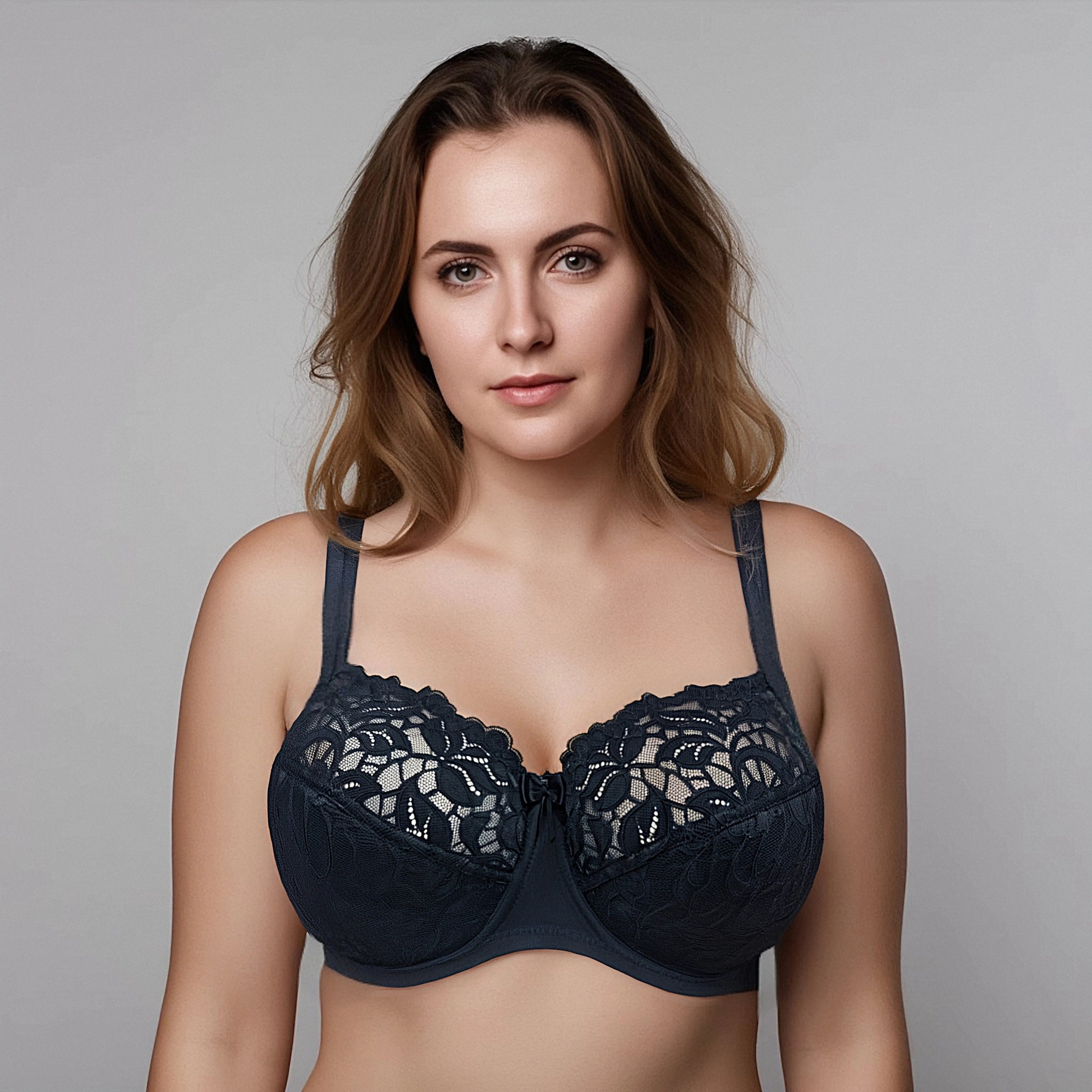 Wholesale Black Plus-Size Lace Bralette by ORIETTA AVEC – B2B supplier, MOQ 300 pieces